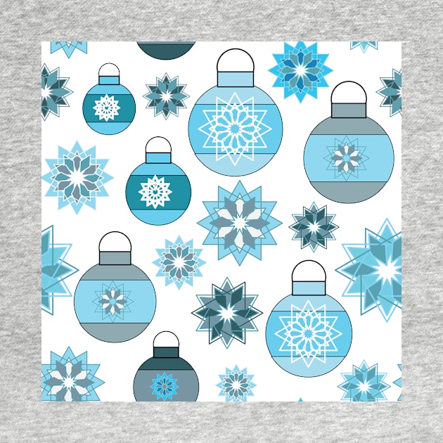 Ornaments and Snowflakes Christmas Holiday Pattern by 2CreativeNomads